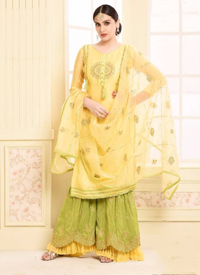Adaa Jam Silk Cotton Designer Party Wear Wedding Embroidered Sharara Suit Collection 2953-2956
